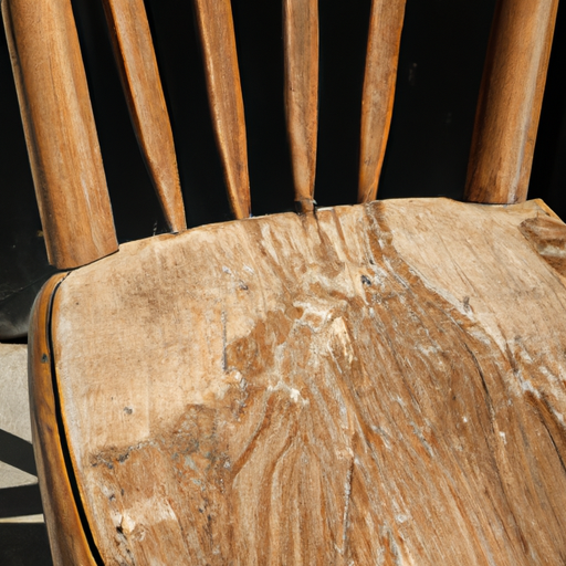 1. תמונה של כיסא עץ בלוי לפני תהליך הליטוש
